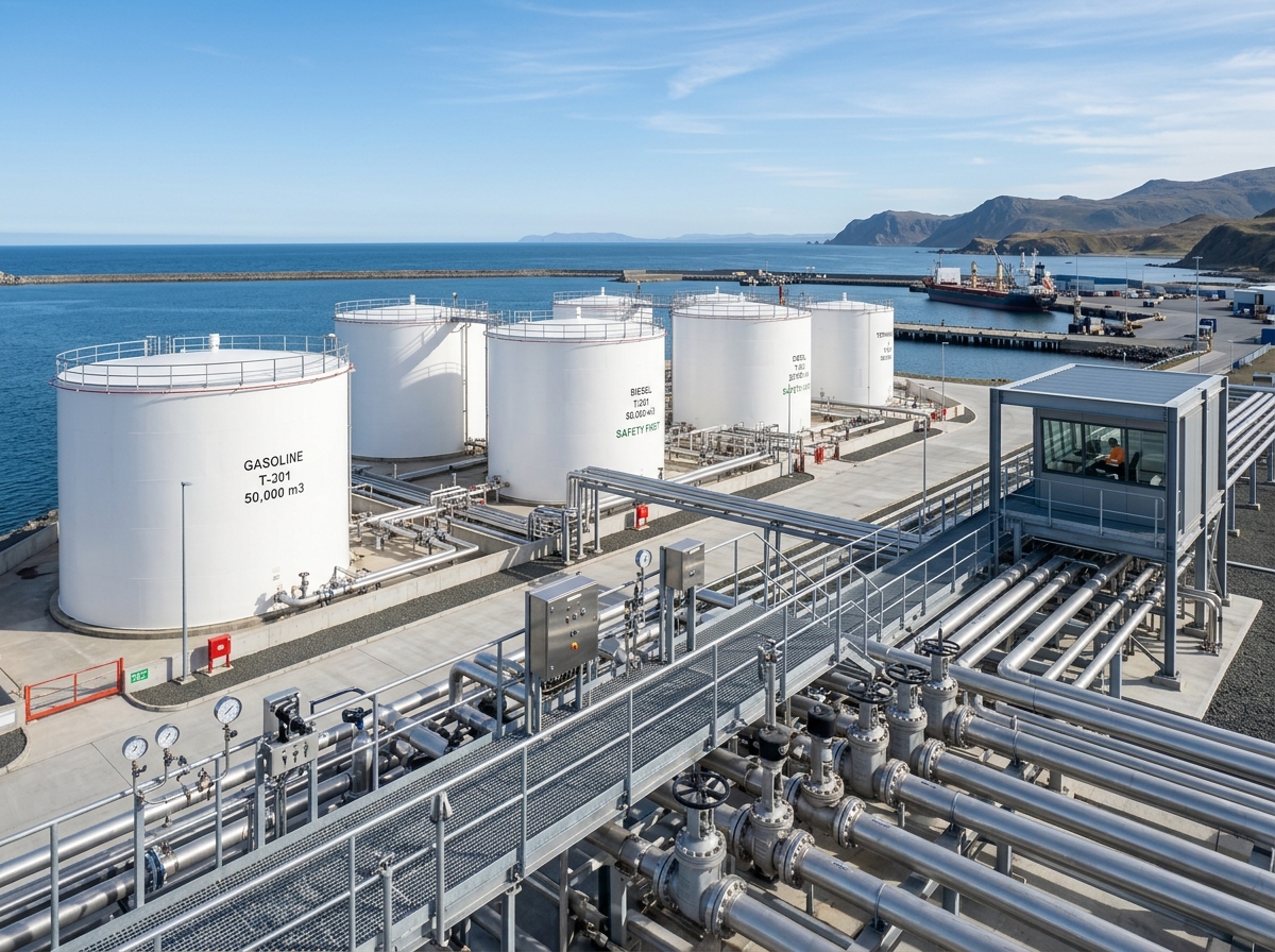 Maritime logistics and petroleum storage manifold infrastructure