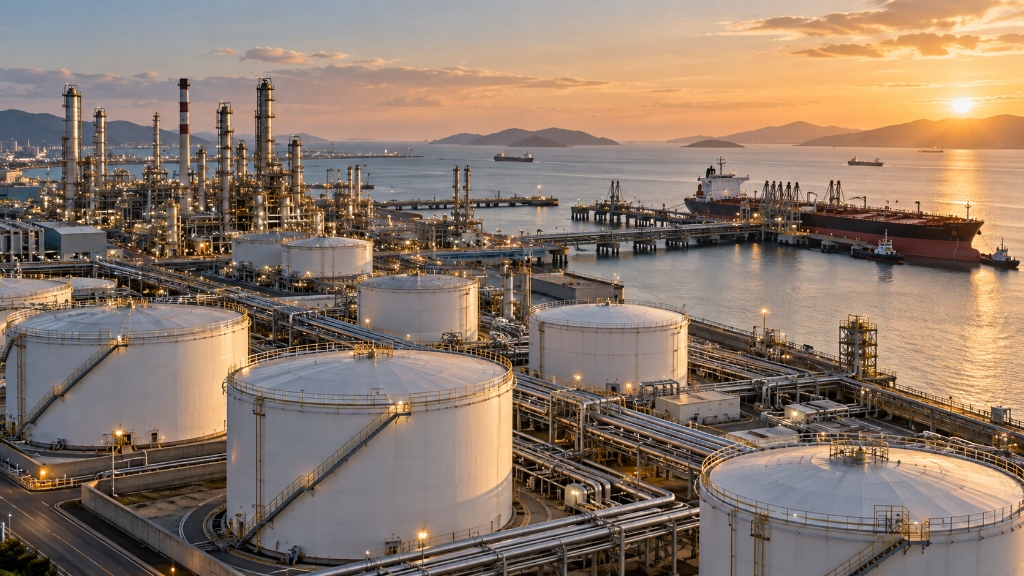 Coastal petroleum storage manifolds, shore tanks, and tanker loading berths